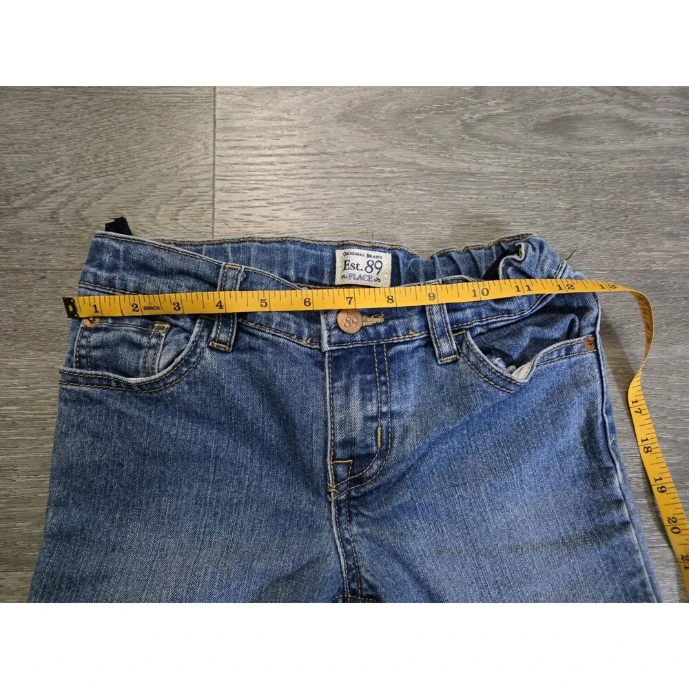 Place Est. 89 Girls Bootcut Jeans Size 8 Blue Denim Adjustable Waist